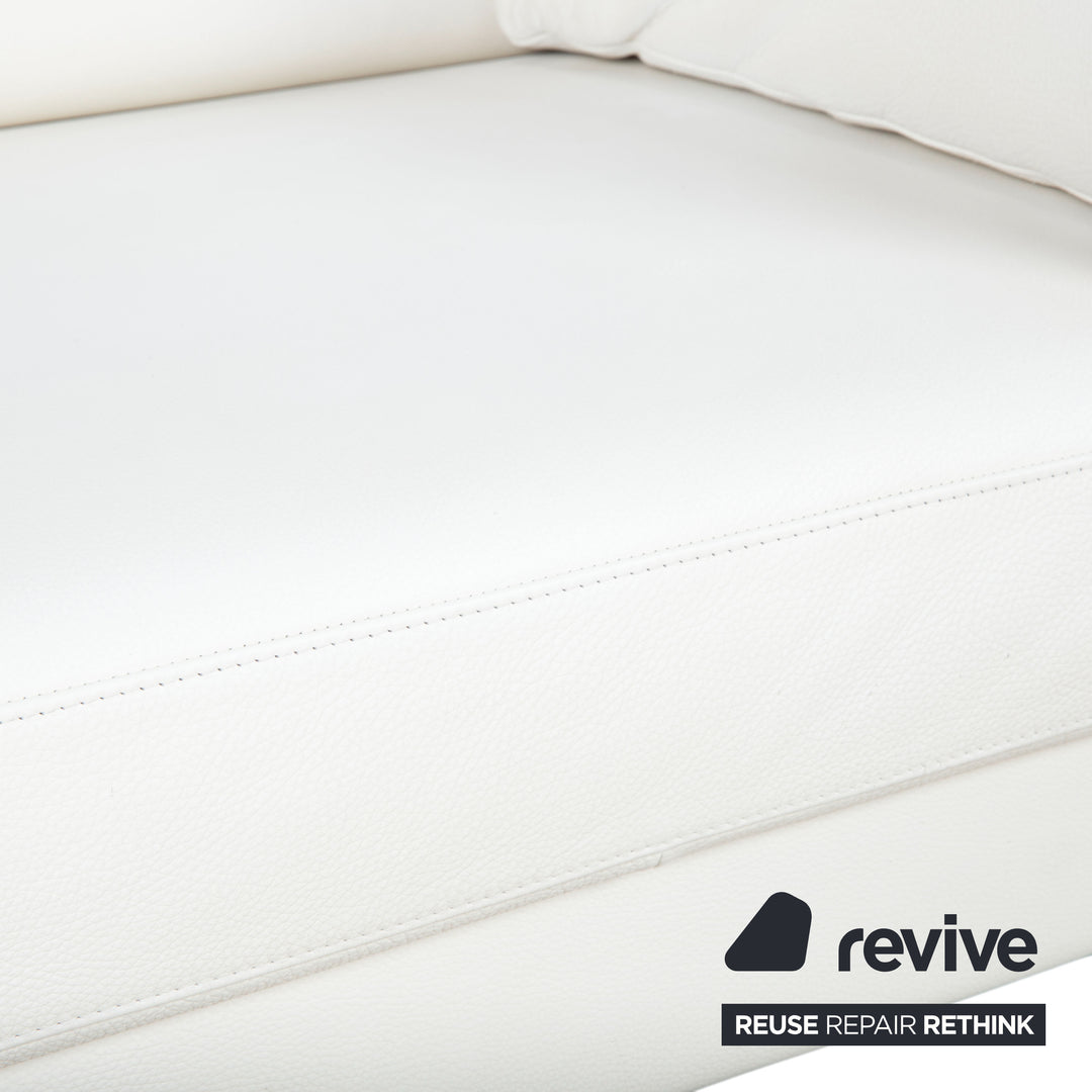 Rolf Benz 4000 canapé deux places en cuir crème blanc