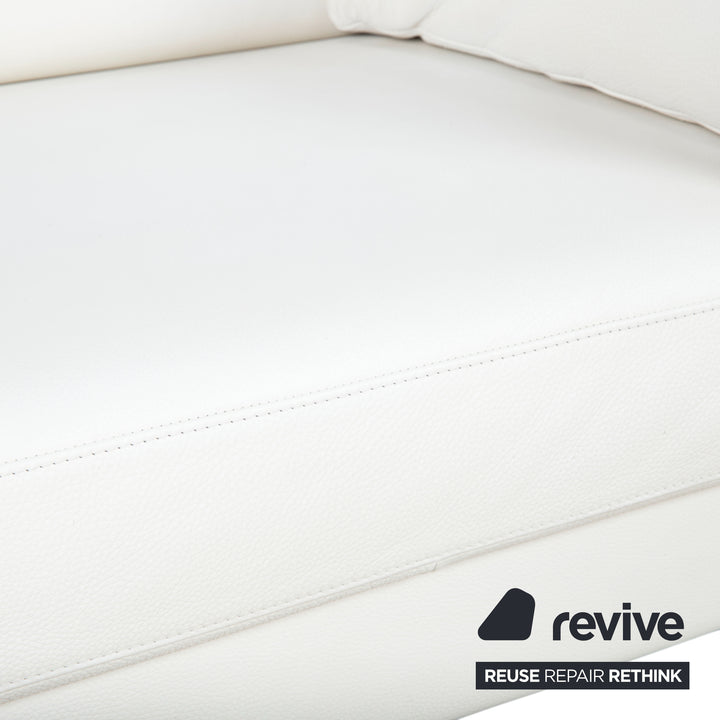 Rolf Benz 4000 canapé deux places en cuir crème blanc
