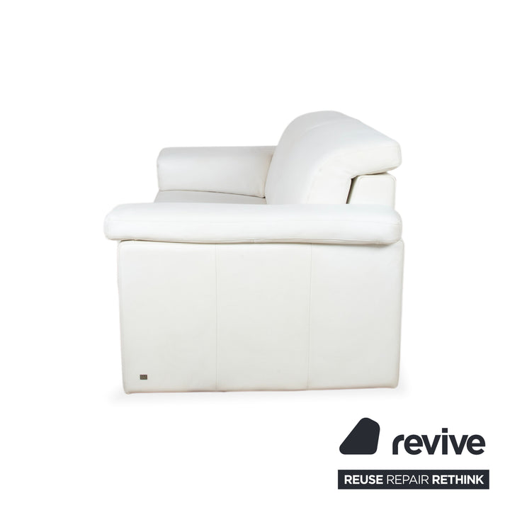 Rolf Benz 4000 canapé deux places en cuir crème blanc