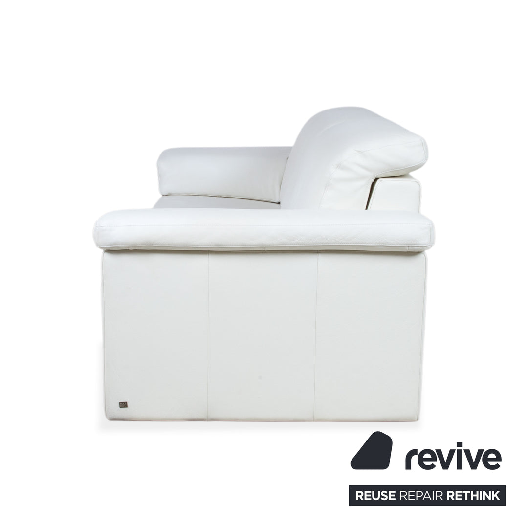 Rolf Benz 4000 Zweisitzer Leder Sofa Creme Weiß Couch