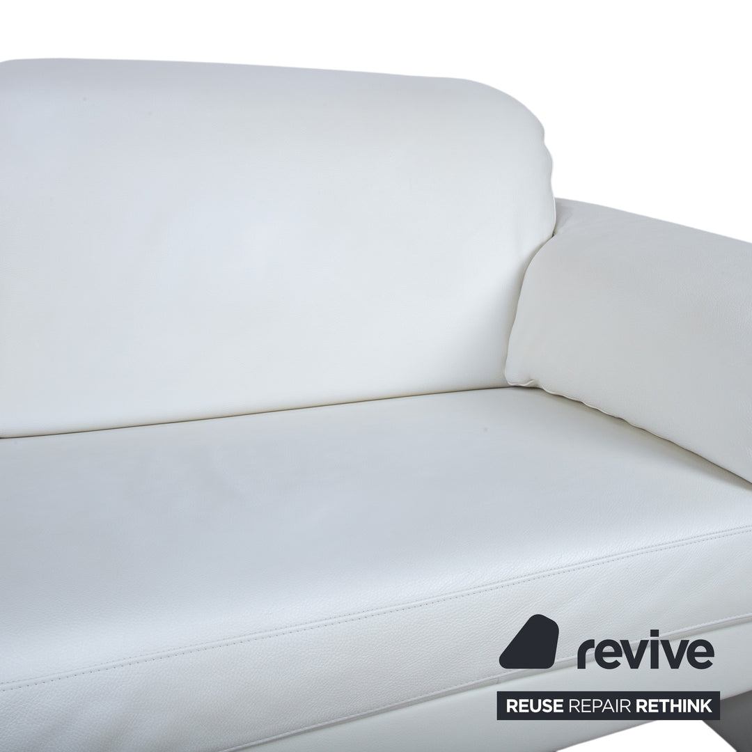 Rolf Benz 4000 Zweisitzer Leder Sofa Creme Weiß Couch