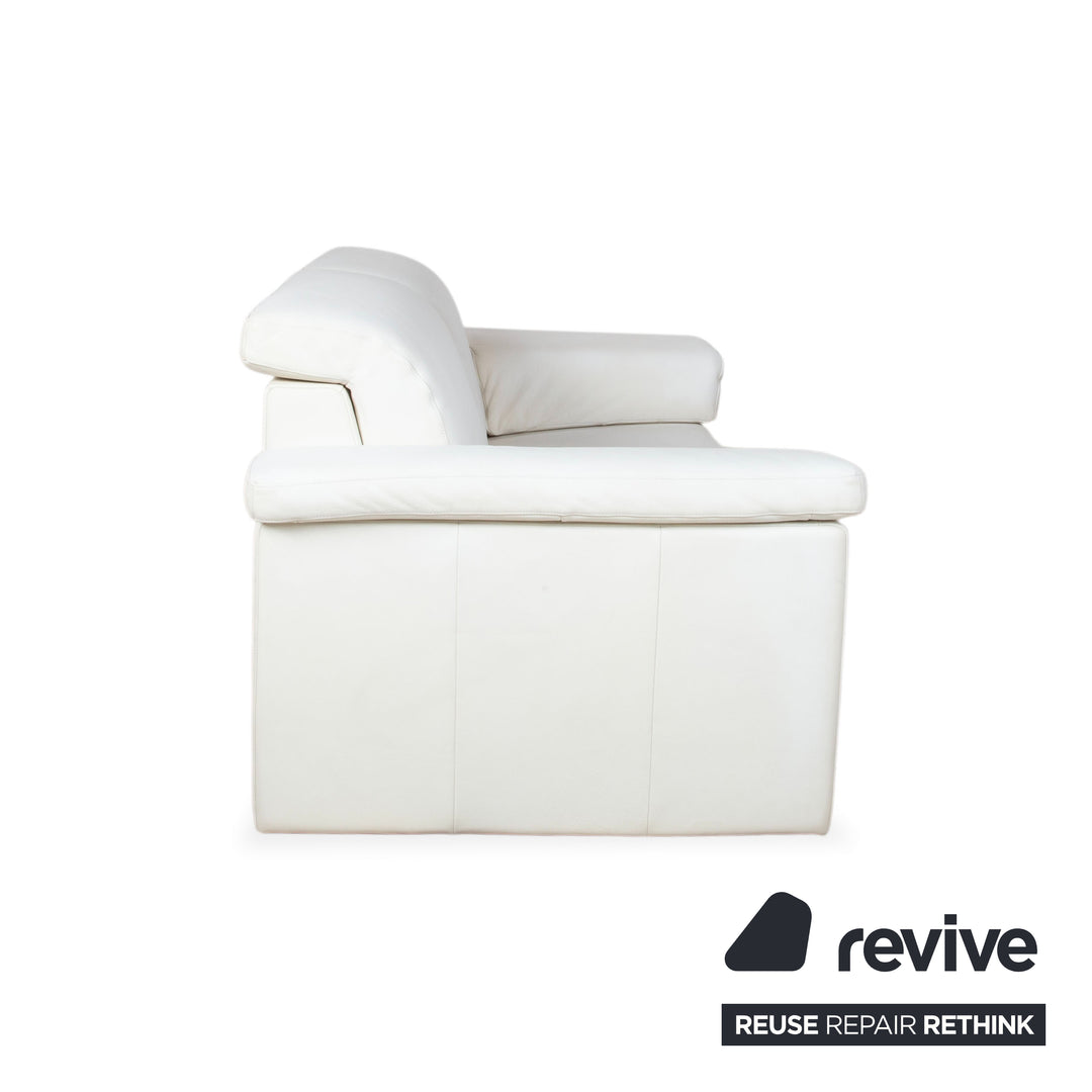 Rolf Benz 4000 canapé deux places en cuir crème blanc