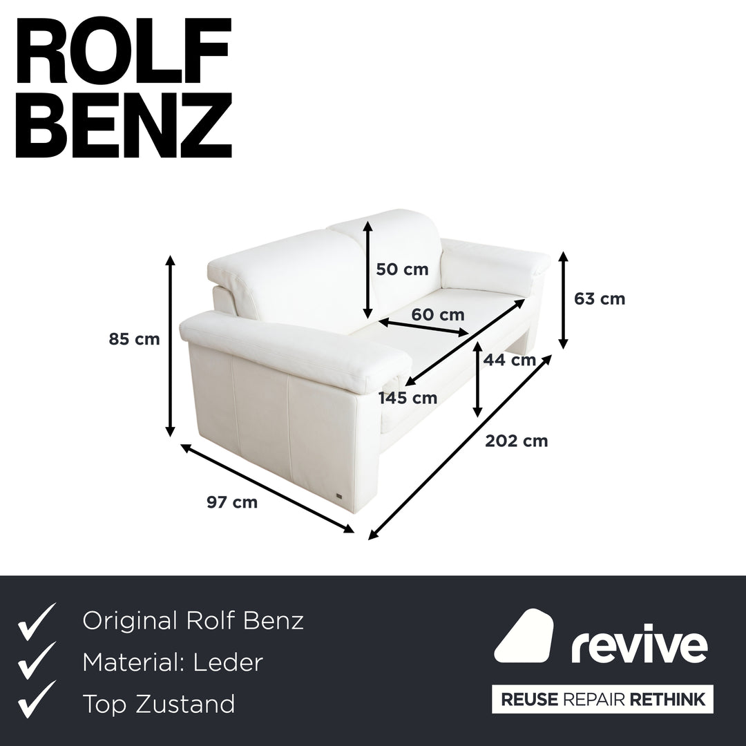 Rolf Benz 4000 canapé deux places en cuir crème blanc