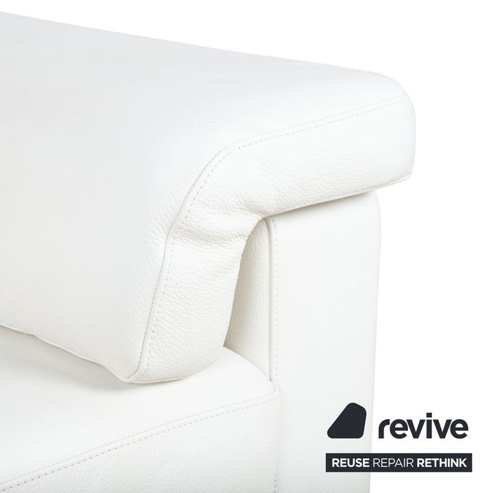 Rolf Benz 4000 canapé deux places en cuir crème blanc
