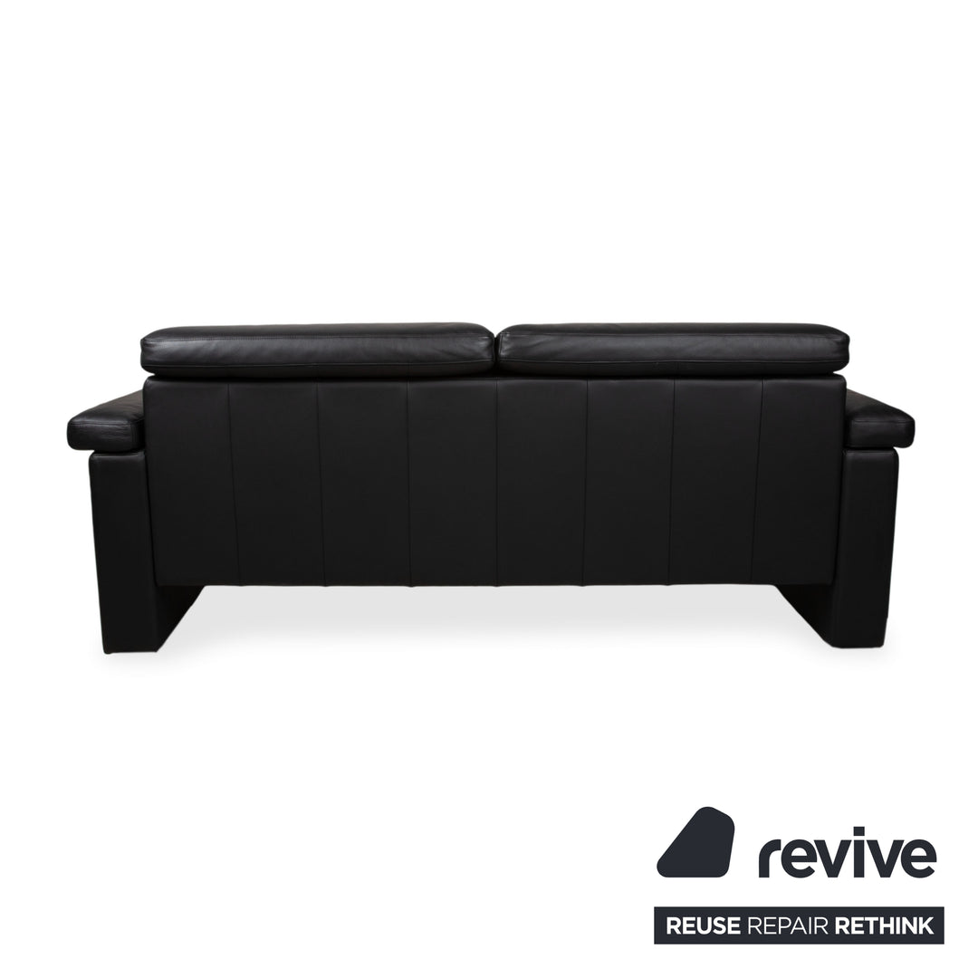 Rolf Benz 4000 Zweisitzer Leder Sofa Schwarz Couch