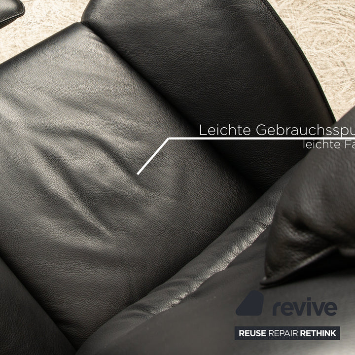 Rolf Benz 4100 Leder Sessel Schwarz manuelle Funktion