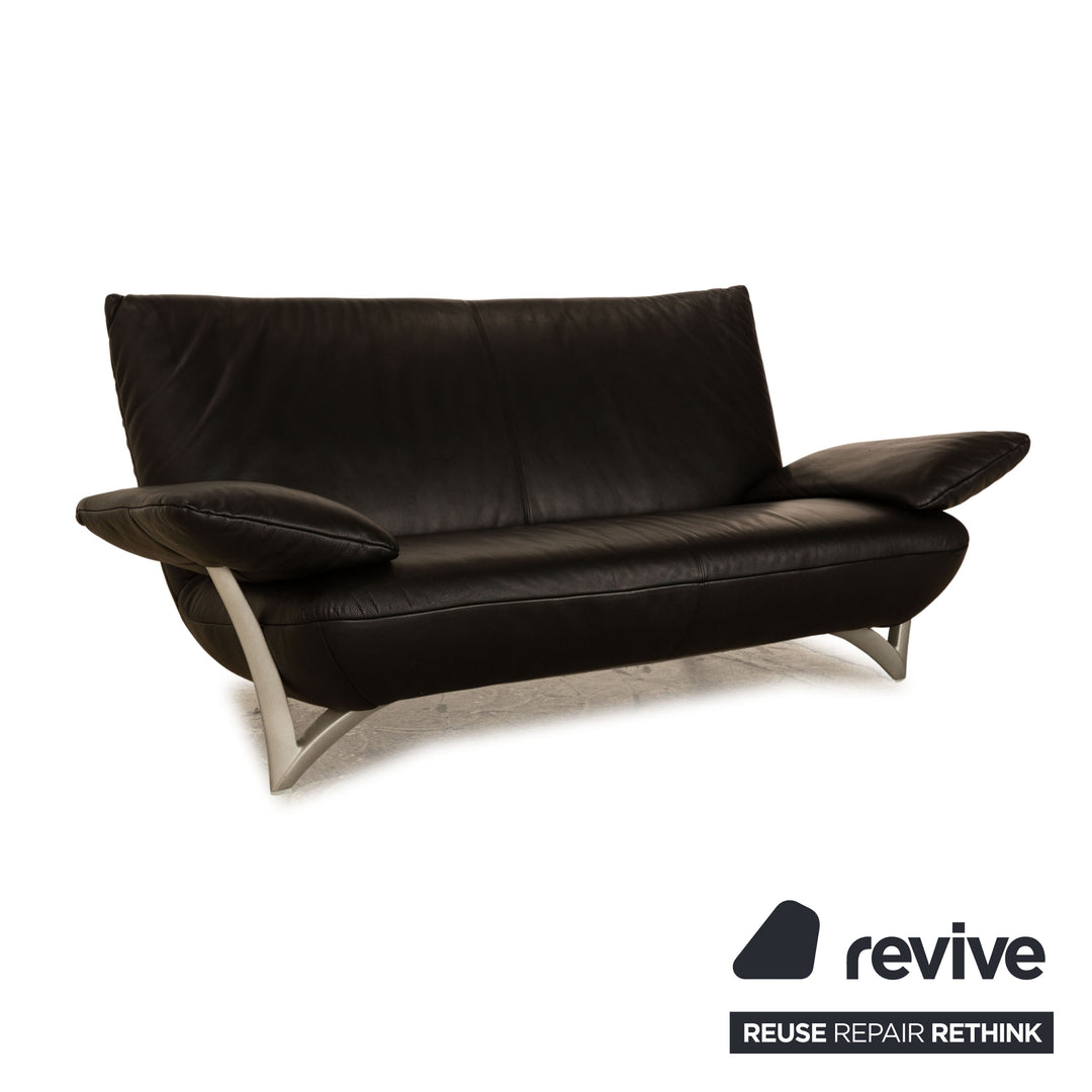 Rolf Benz 4100 Leder Zweisitzer Schwarz Sofa Couch