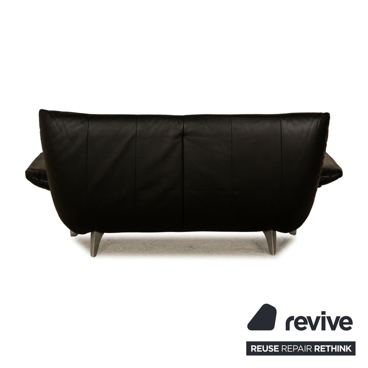 Rolf Benz 4100 Leather Two Seater Black Sofa Couch