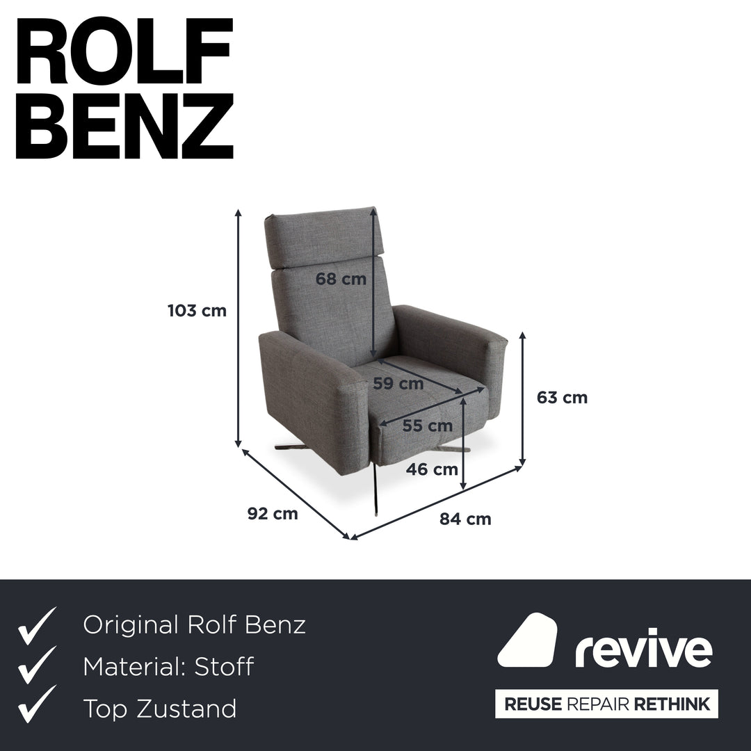 Rolf Benz 50 Stoff Sessel Grau manuelle Funktion