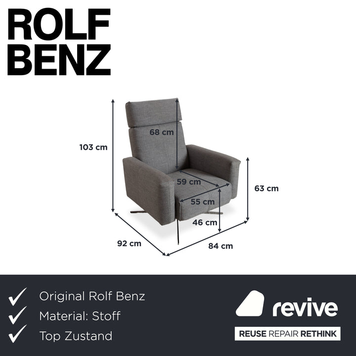 Rolf Benz 50 Stoff Sessel Grau manuelle Funktion