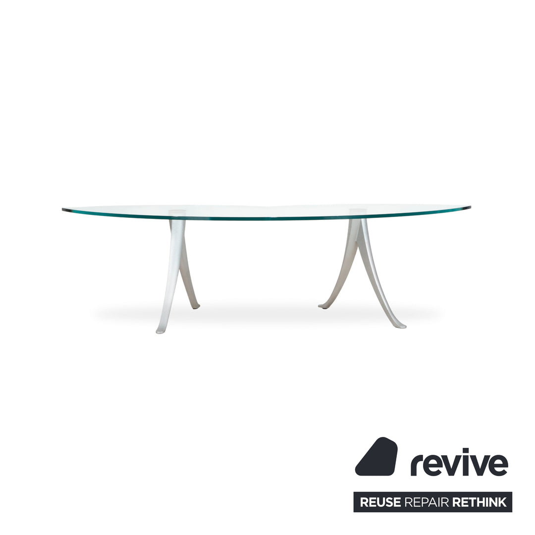 Rolf Benz 5021 Glas Couchtisch Aluminium Pulverbeschichtet