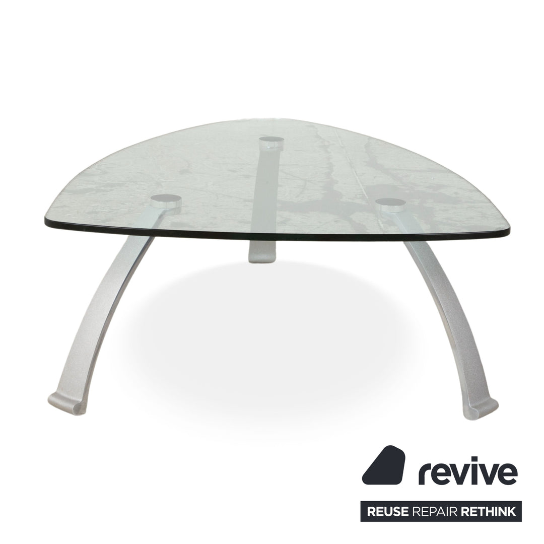 Rolf Benz 5021 Glas Couchtisch Silber