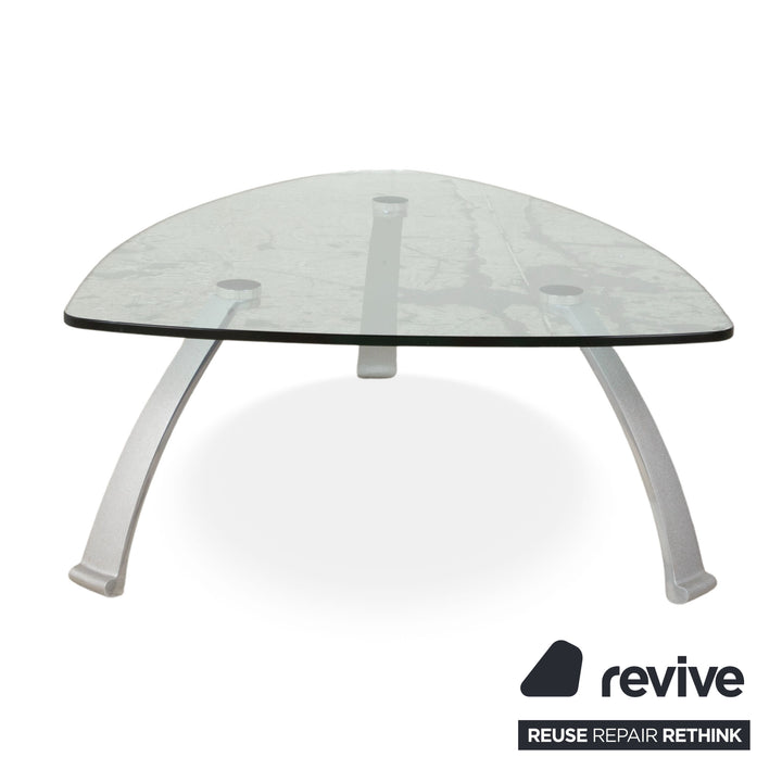 Rolf Benz 5021 Glas Couchtisch Silber