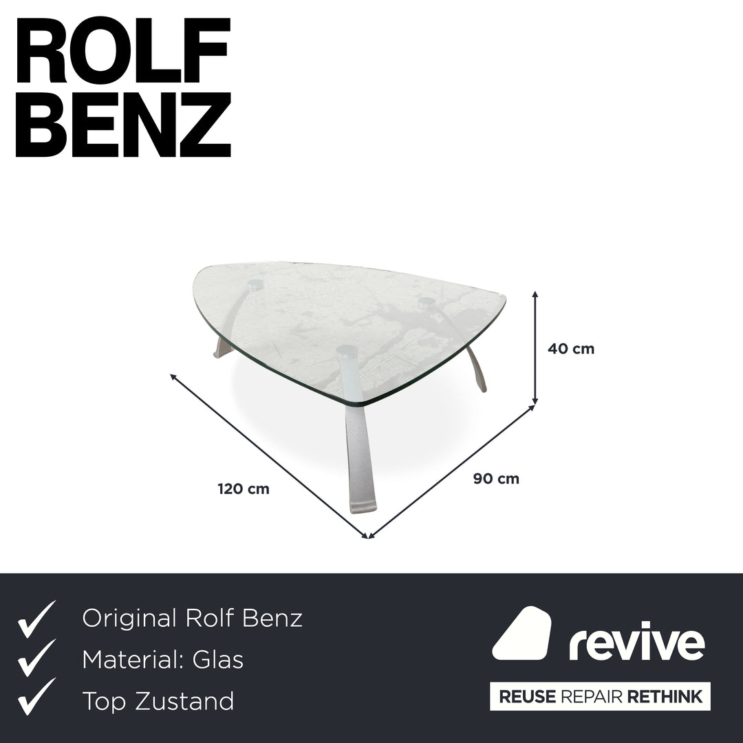 Rolf Benz 5021 Glas Couchtisch Silber