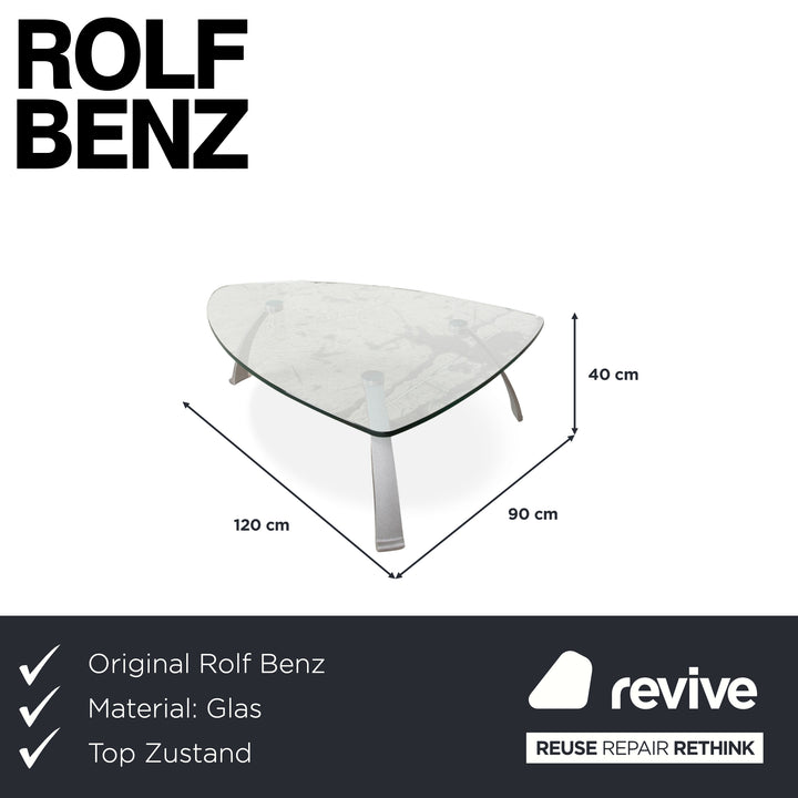 Rolf Benz 5021 Glas Couchtisch Silber