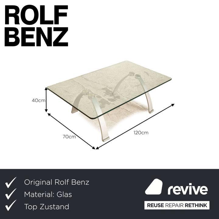 Rolf Benz 5021 glass coffee table silver