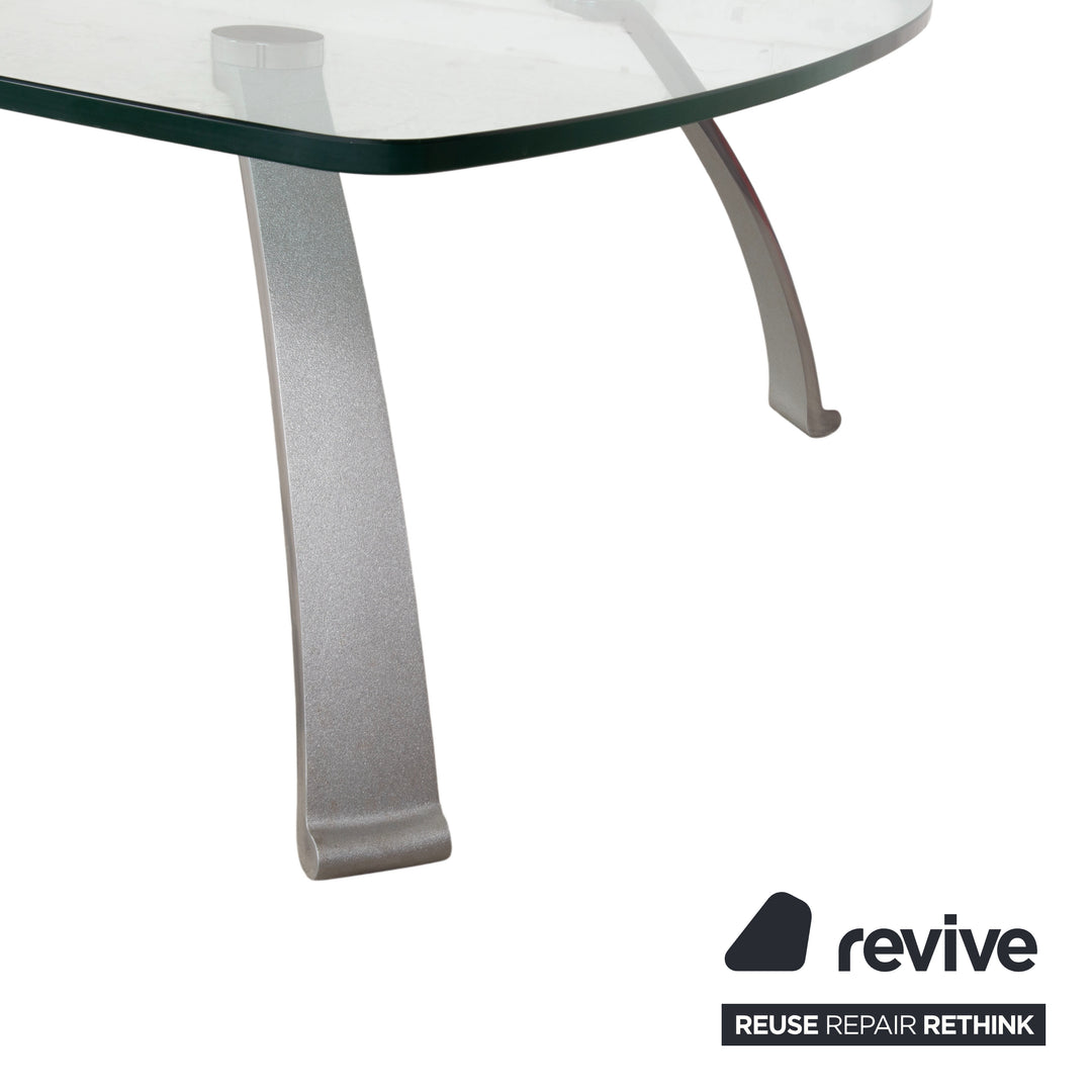 Rolf Benz 5021 Glas Couchtisch Silber