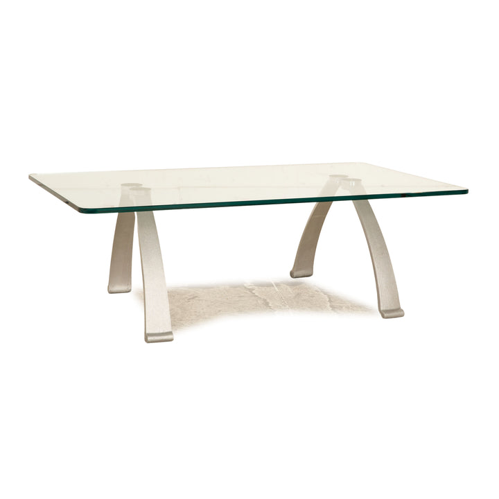 Rolf Benz 5021 glass coffee table silver