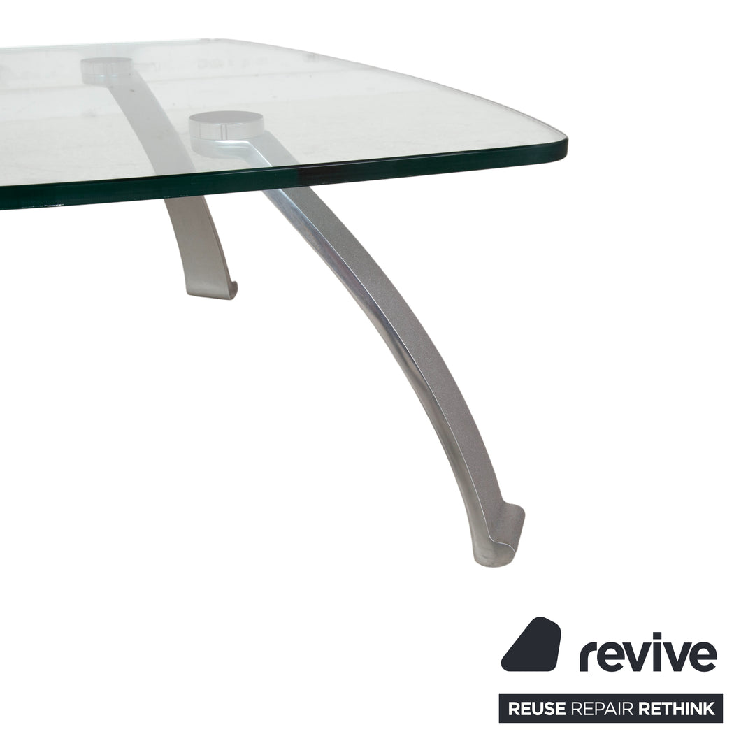 Rolf Benz 5021 Glas Couchtisch Silber