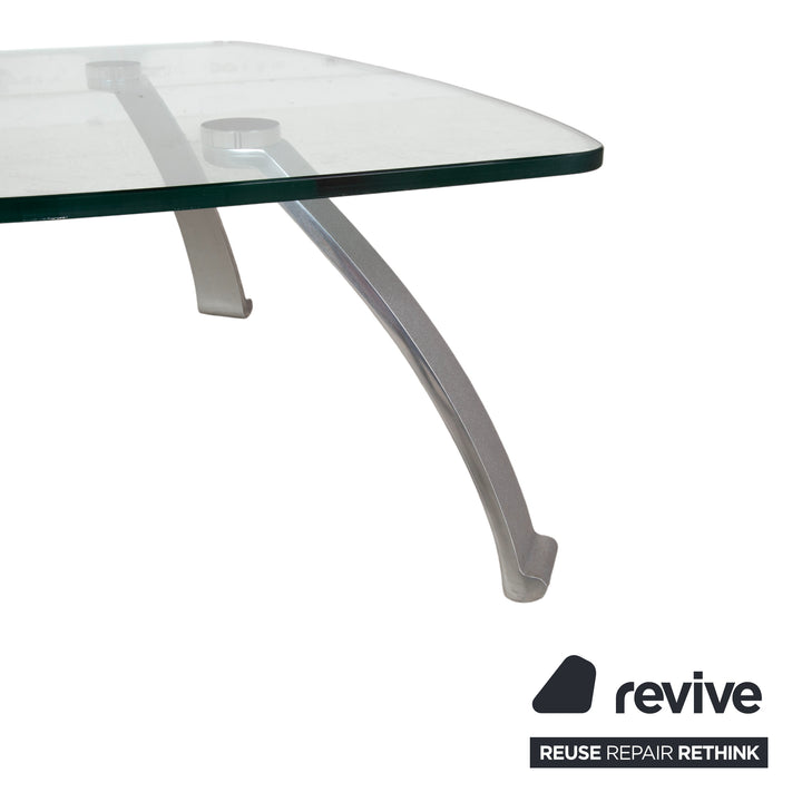 Rolf Benz 5021 Glas Couchtisch Silber