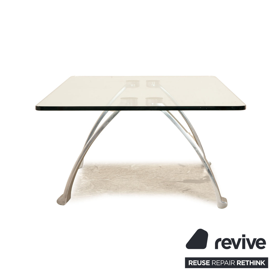 Rolf Benz 5021 glass coffee table silver