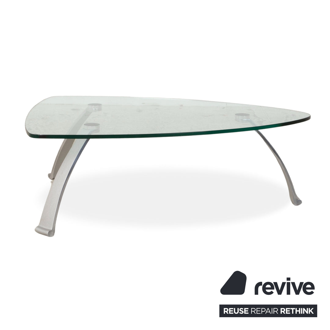 Rolf Benz 5021 Glas Couchtisch Silber