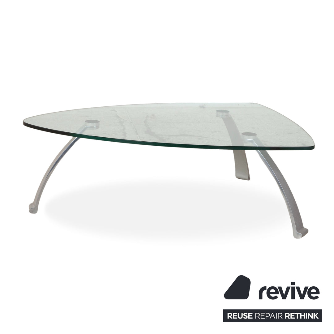 Rolf Benz 5021 Glas Couchtisch Silber