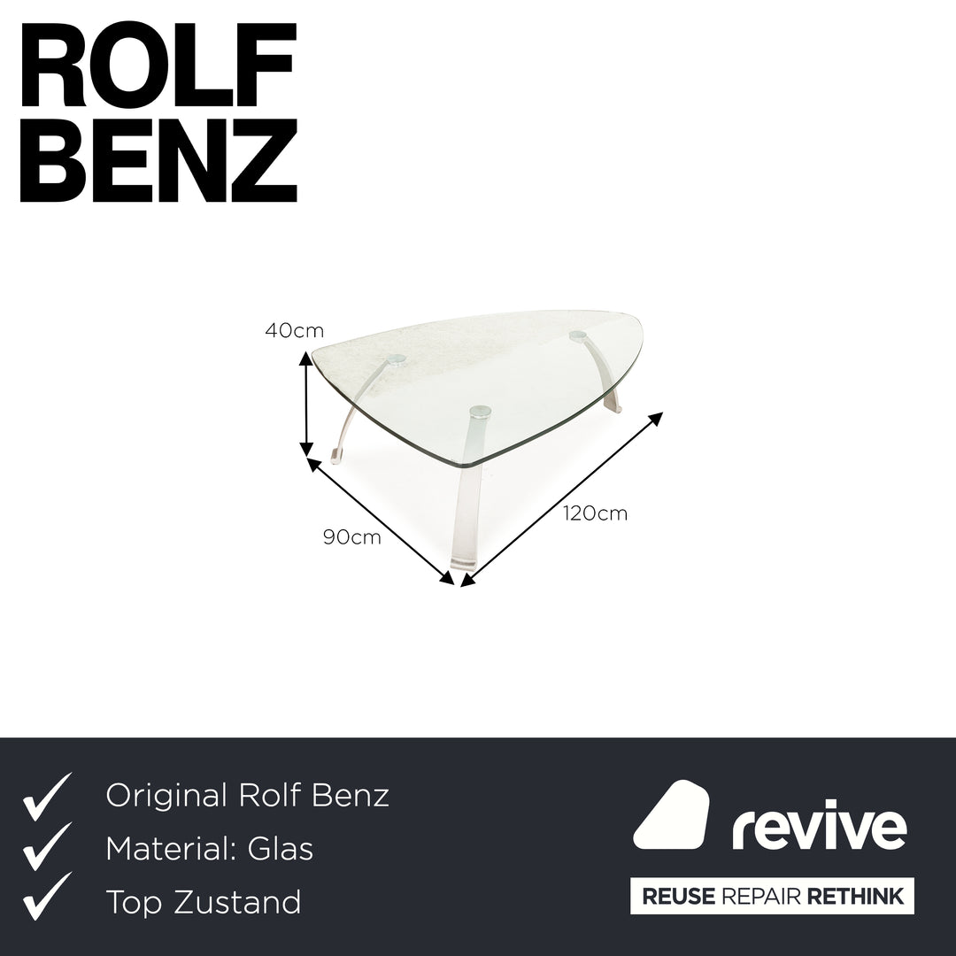 Rolf Benz 5021 Glass Coffee Table Silver Living Room 120 x 90 x 40 cm