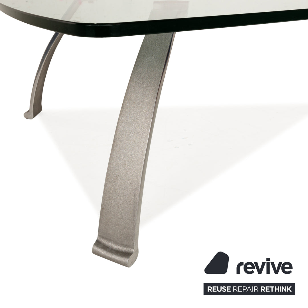 Rolf Benz 5021 Glass Coffee Table Silver Living Room 120 x 90 x 40 cm