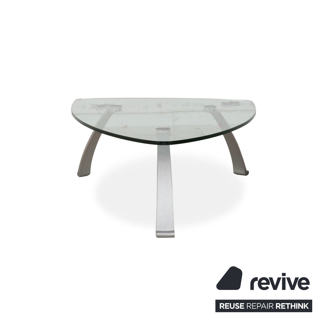 Rolf Benz 5021 Glas Couchtisch Silber