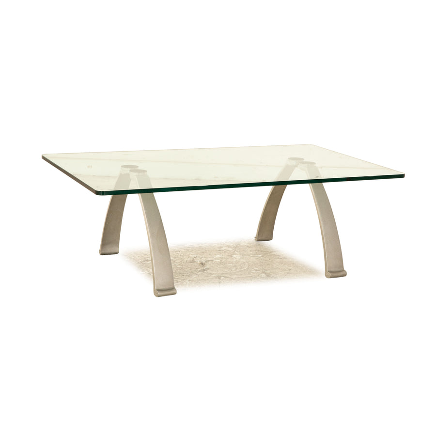 Rolf Benz 5024 glass coffee table silver
