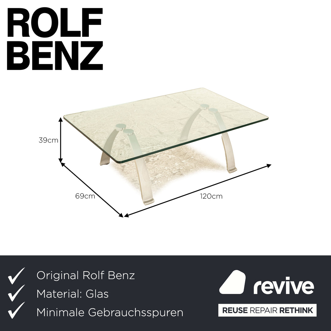 Rolf Benz 5024 glass coffee table silver