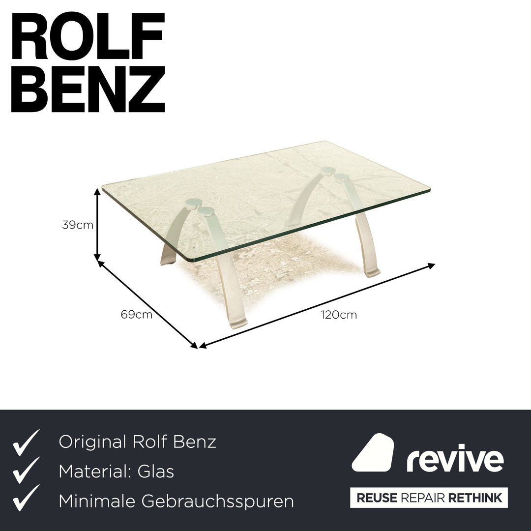 Rolf Benz 5024 Glas Couchtisch Silber