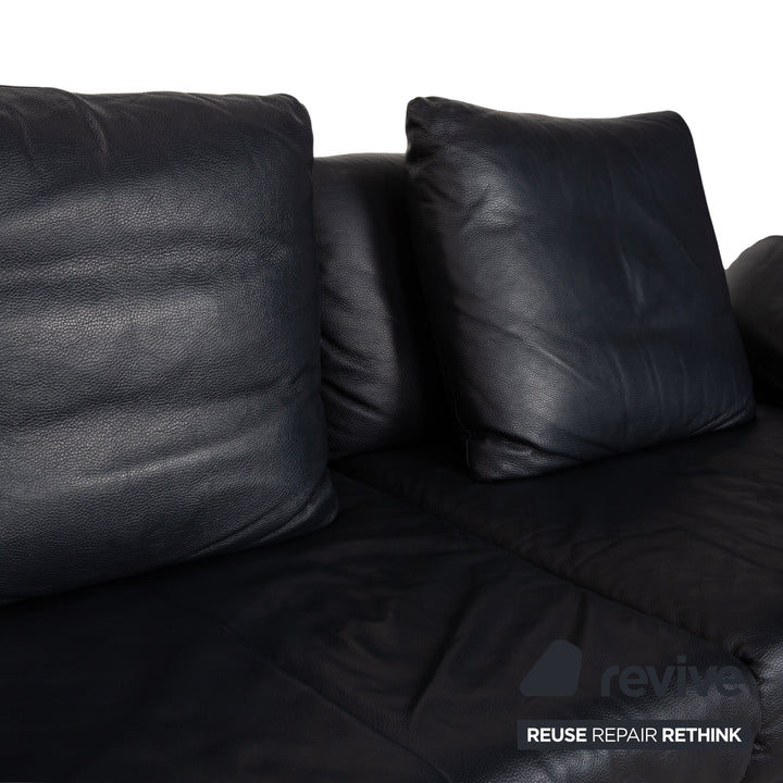 Rolf Benz 510 Leder Dreisitzer Dunkelblau manuelle Funktion Sofa Couch