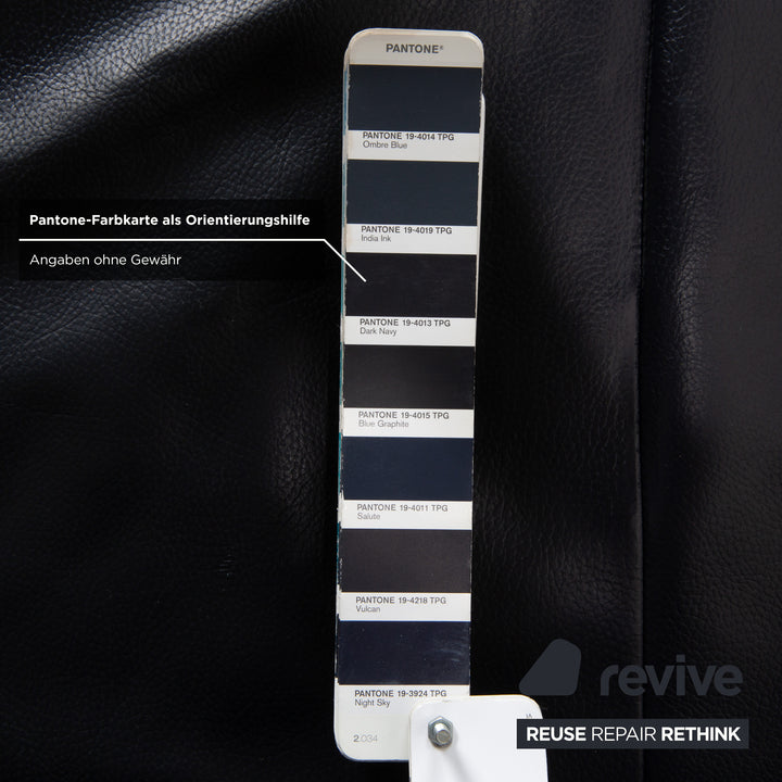 Rolf Benz 510 Leder Dreisitzer Dunkelblau manuelle Funktion Sofa Couch