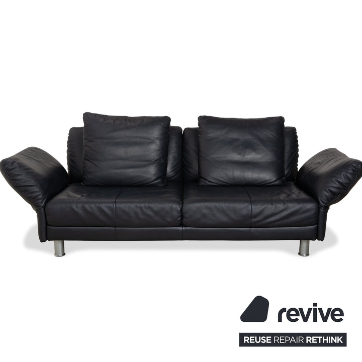Rolf Benz 510 Leder Dreisitzer Dunkelblau manuelle Funktion Sofa Couch