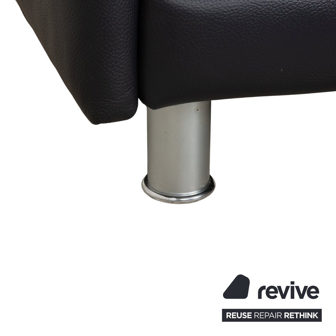 Rolf Benz 510 Leder Dreisitzer Dunkelblau manuelle Funktion Sofa Couch