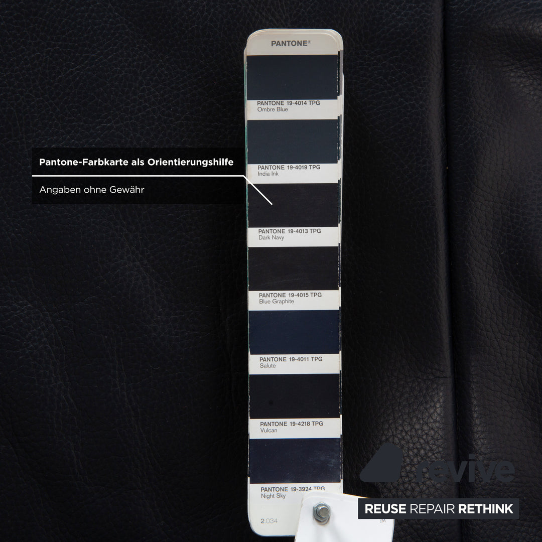 Rolf Benz 510 Leder Dreisitzer Dunkelblau manuelle Funktion Sofa Couch