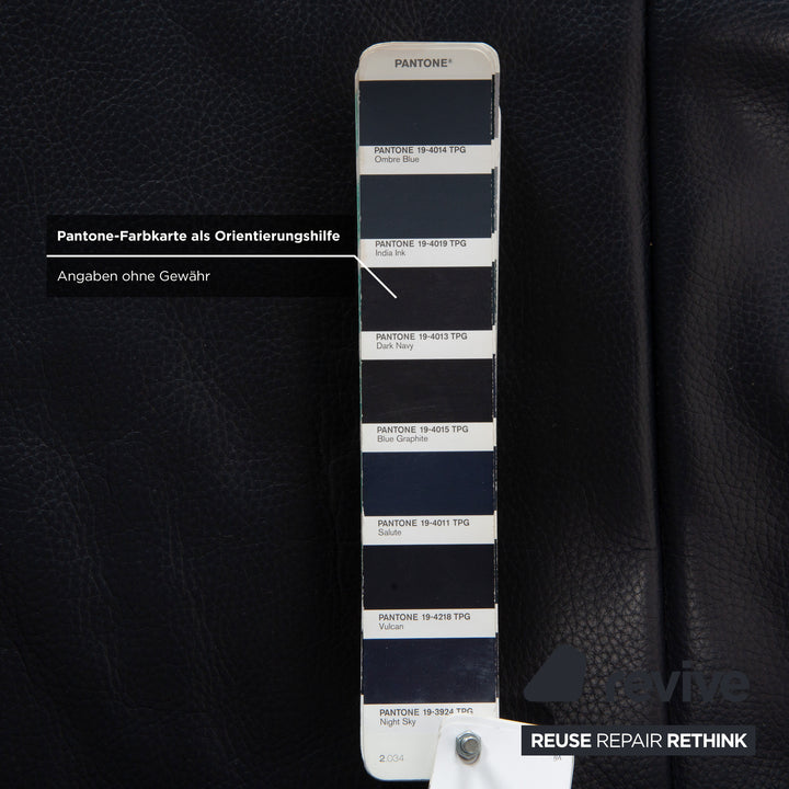 Rolf Benz 510 Leder Dreisitzer Dunkelblau manuelle Funktion Sofa Couch