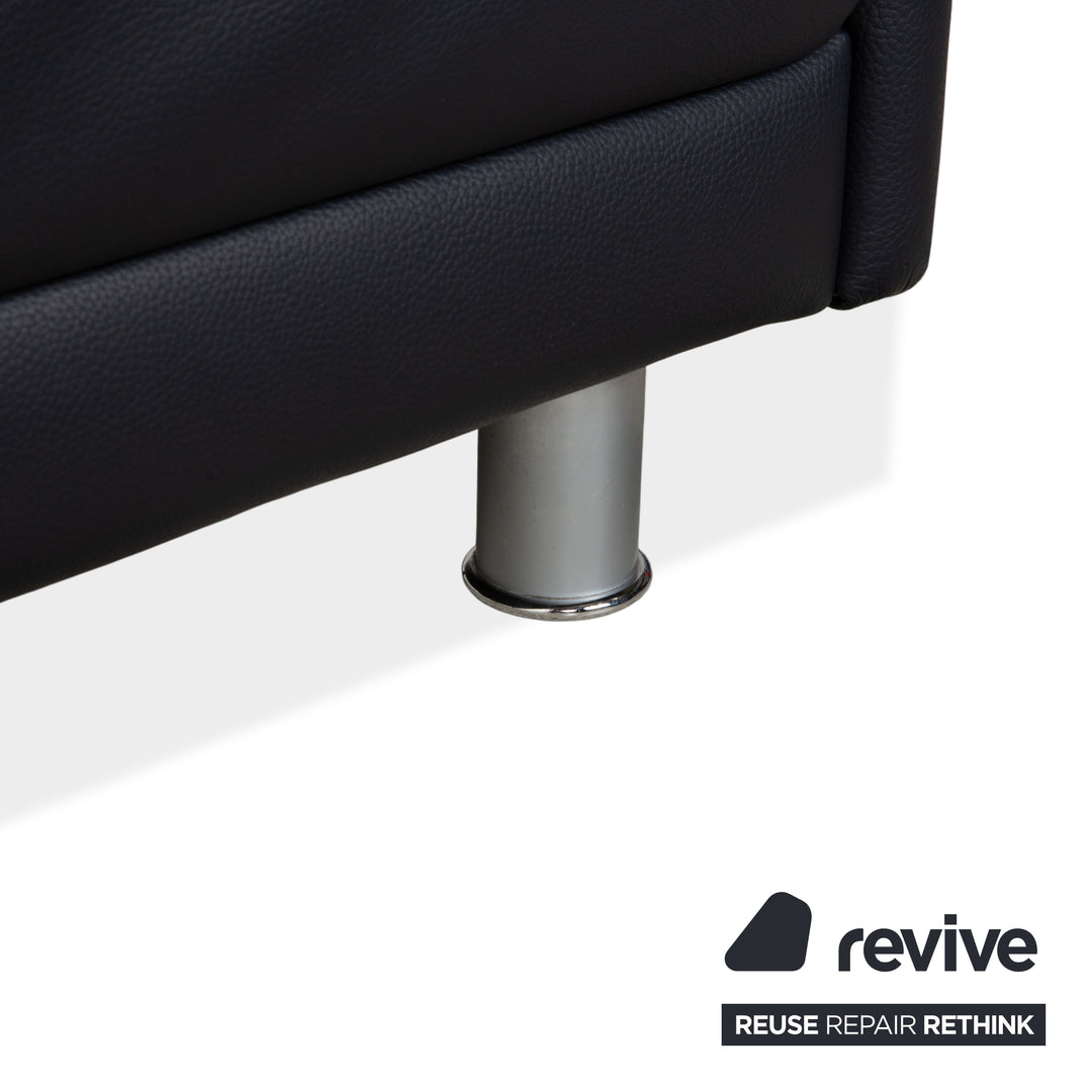 Rolf Benz 510 Leder Dreisitzer Dunkelblau manuelle Funktion Sofa Couch