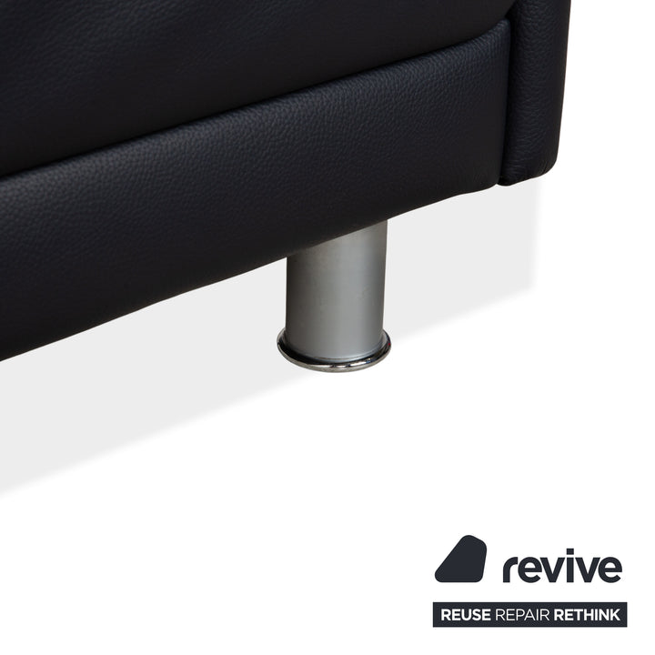 Rolf Benz 510 Leder Dreisitzer Dunkelblau manuelle Funktion Sofa Couch