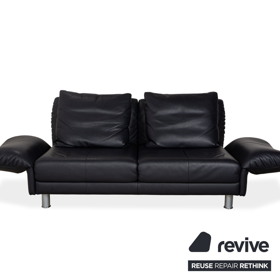 Rolf Benz 510 Leder Dreisitzer Dunkelblau manuelle Funktion Sofa Couch