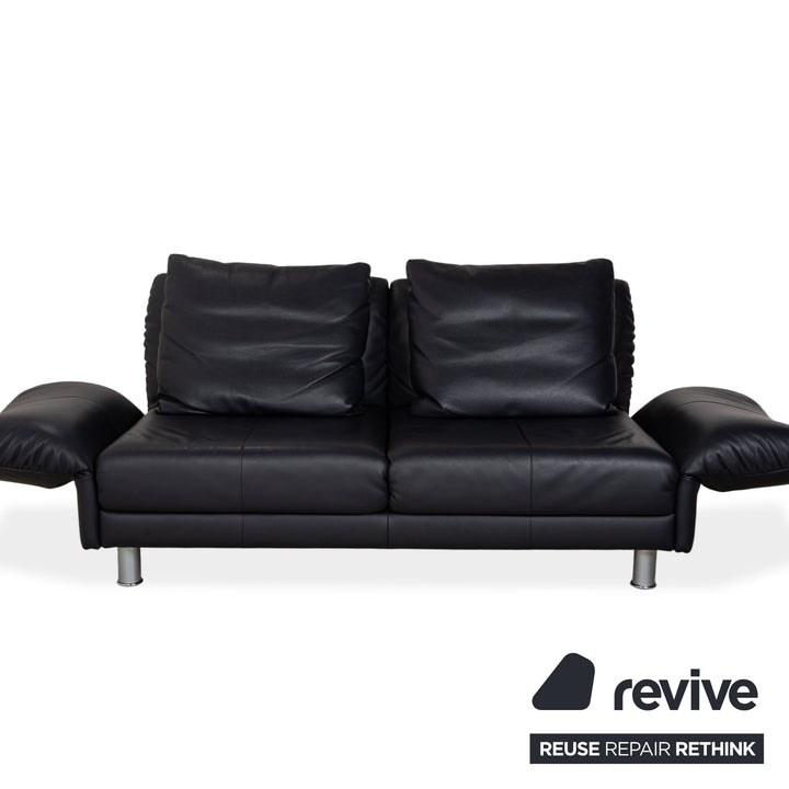 Rolf Benz 510 Leder Dreisitzer Dunkelblau manuelle Funktion Sofa Couch