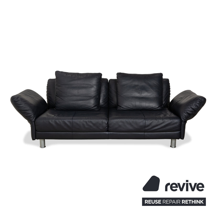 Rolf Benz 510 Leder Dreisitzer Dunkelblau manuelle Funktion Sofa Couch