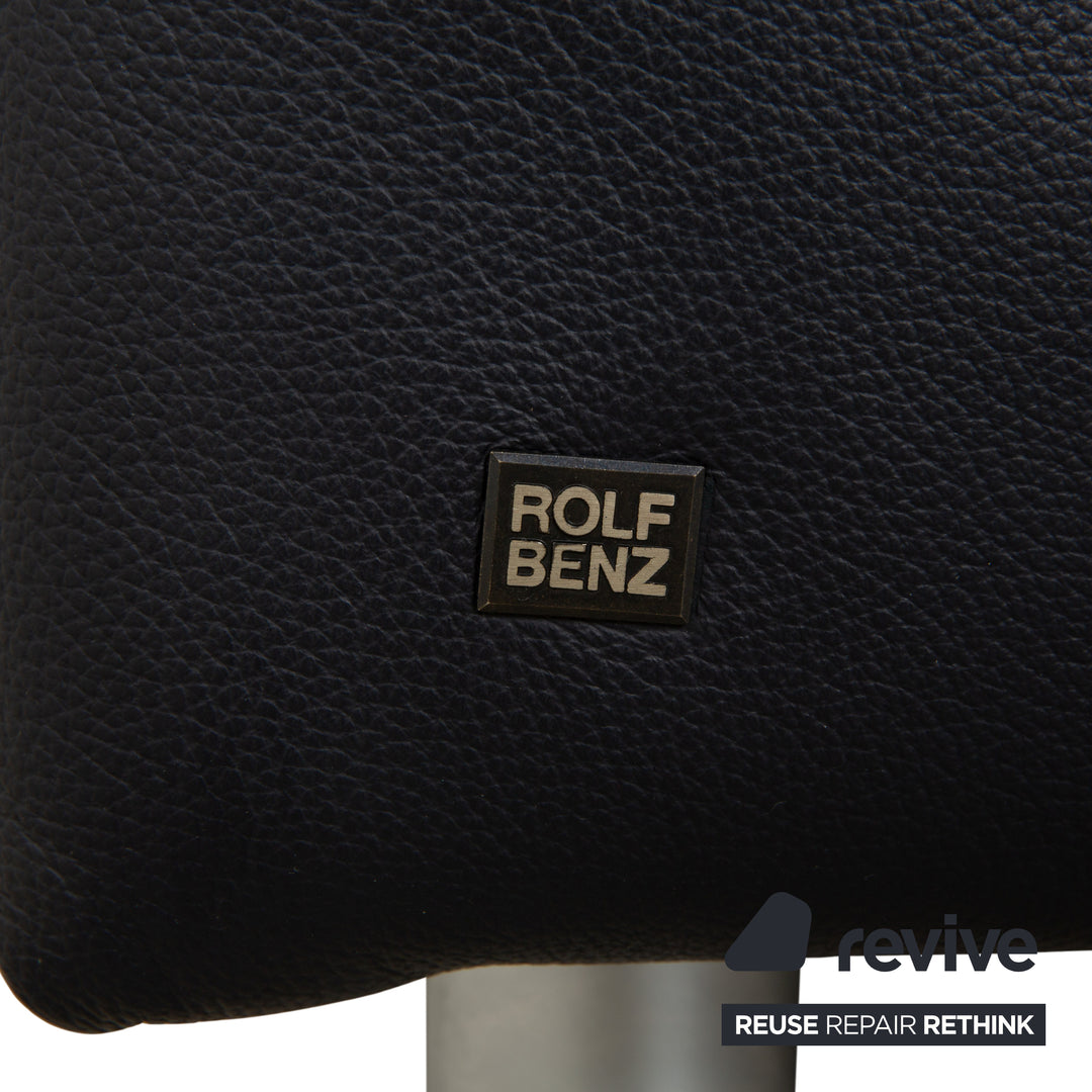 Rolf Benz 510 Leder Dreisitzer Dunkelblau manuelle Funktion Sofa Couch