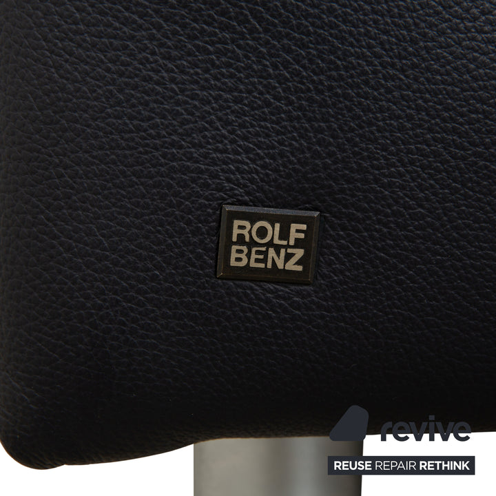 Rolf Benz 510 Leder Dreisitzer Dunkelblau manuelle Funktion Sofa Couch