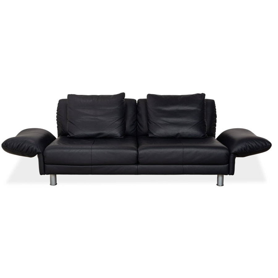 Rolf Benz 510 Leder Dreisitzer Dunkelblau manuelle Funktion Sofa Couch