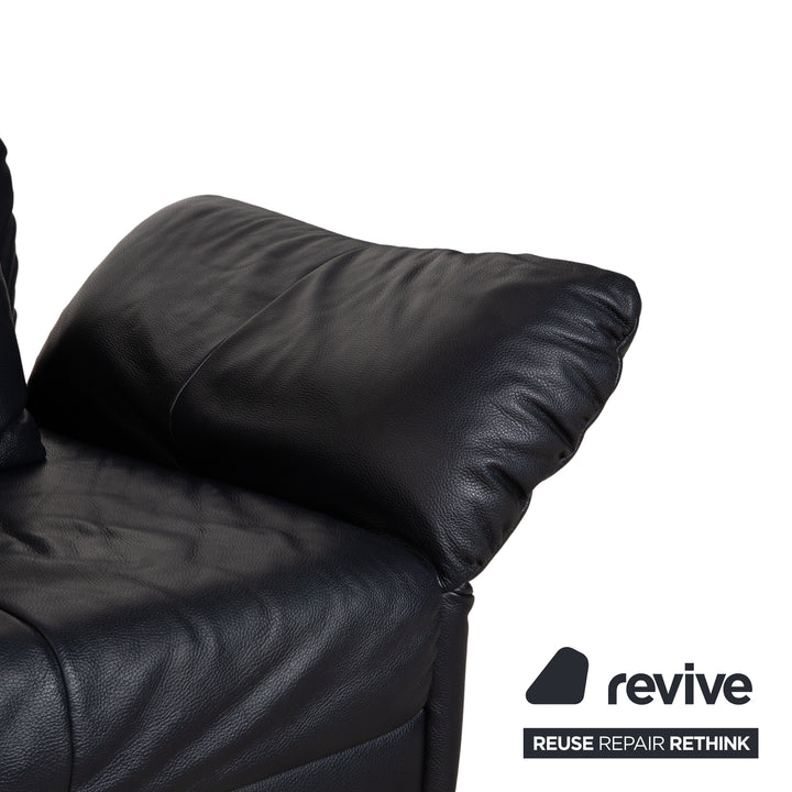 Rolf Benz 510 Leder Dreisitzer Dunkelblau manuelle Funktion Sofa Couch