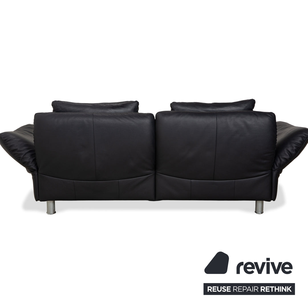 Rolf Benz 510 Leder Dreisitzer Dunkelblau manuelle Funktion Sofa Couch