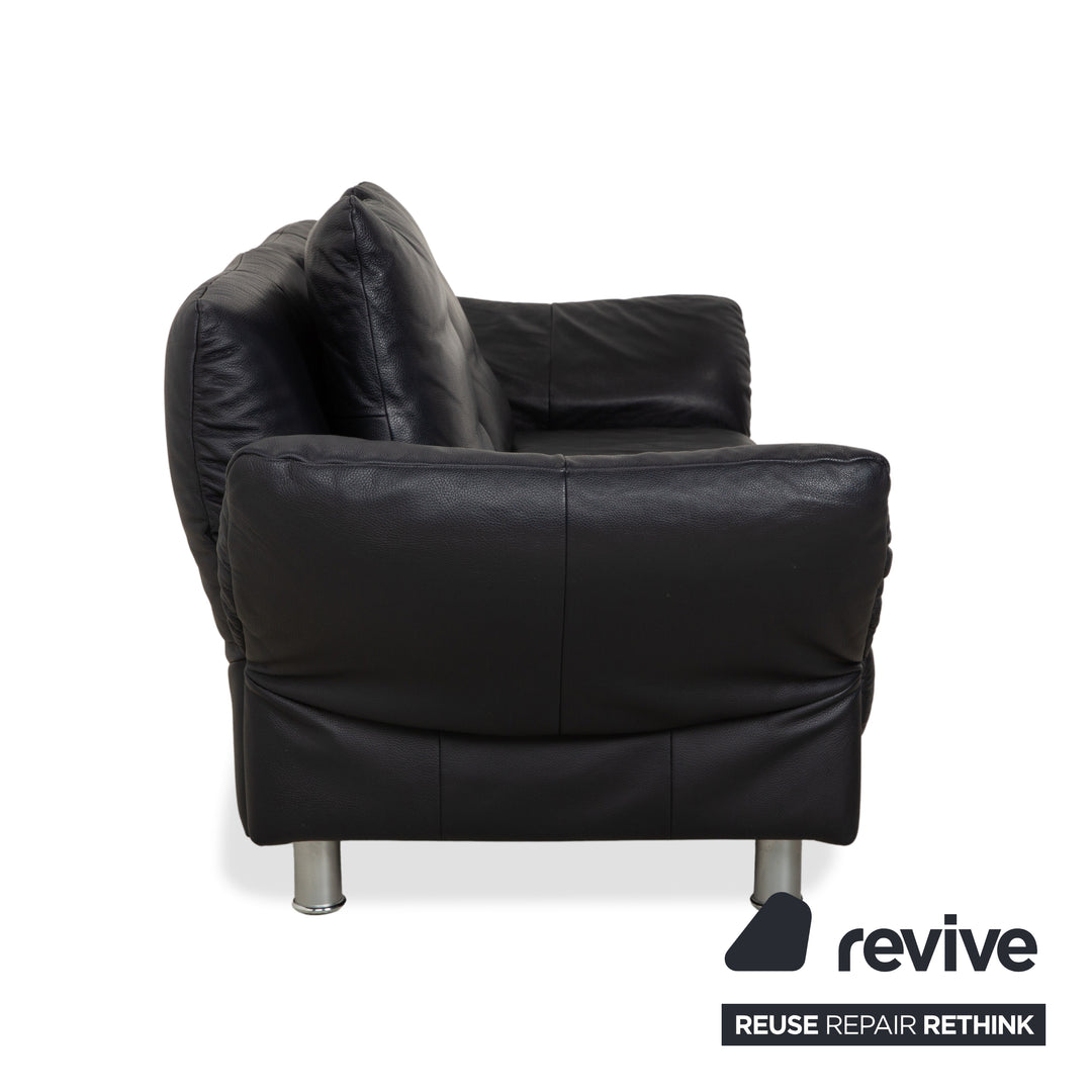 Rolf Benz 510 Leder Dreisitzer Dunkelblau manuelle Funktion Sofa Couch